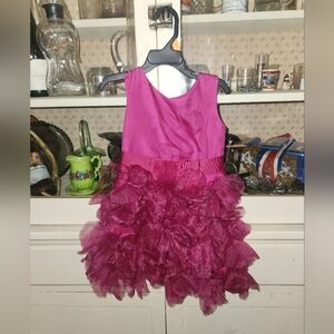 Marchesa Elegant Pink Ruffle Kids Formal Dress